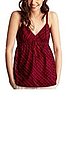 Red-print empire tie cami