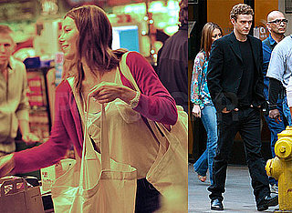 Photos of Justin Timberlake on the Set of the Social Network and Jessica Biel Grocery Shopping