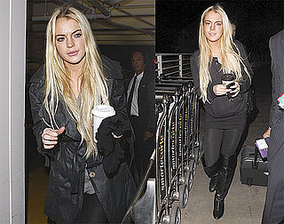 Photos of Lindsay Lohan in Black On Her Way to India
