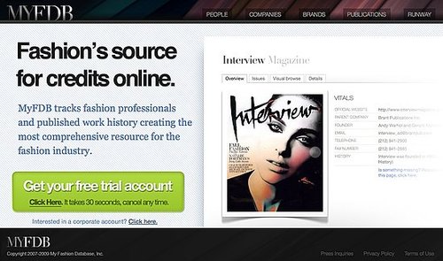 The IMDB of Fashion Industry, My Fashion Database 2009-11-19 13:00:22