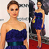Natalie Portman Wears Blue Taffeta Dress With Purple Aldo Pumps at Brothers Premiere