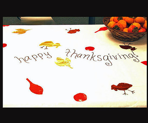 Decorate a Thanksgiving Tablecloth Decorate a Thanksgiving Tablecloth