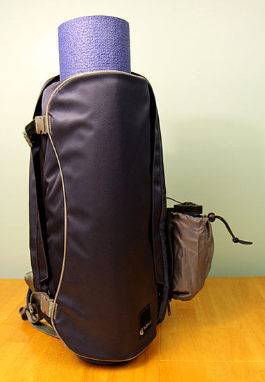 Front of backpack, showing water bottle holder