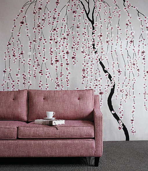 A tweedy texture adds a masculine quality to this pink sofa, while the elaborate wall mural behind creates a whimsical feel.
Source
A tweedy texture adds a masculine quality to this pink sofa, while the elaborate wall mural behind creates a whimsical feel.
Source