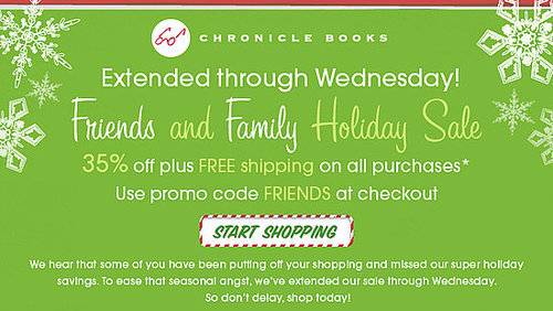 Sale Alert: Chronicle Friends and Family Sale