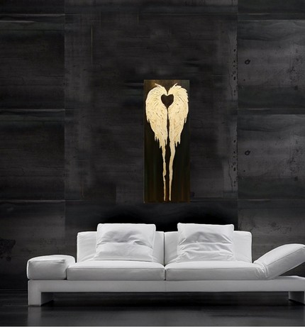 This Original Angel Wings Painting ($59) is highly texturized, and lends a modern edge to the classic angel wings.
This Original Angel Wings Painting ($59) is highly texturized, and lends a modern edge to the classic angel wings.