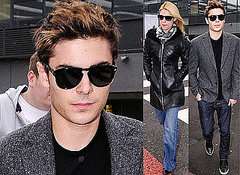 Photos of Zac Efron and Claire Danes at Heathrow Airport as they Arrive in London, UK To Promote Me and Orson Welles