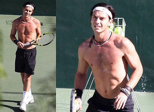 Photos of Shirtless Gavin Rossdale Playing Tennis Before Thanksgiving
