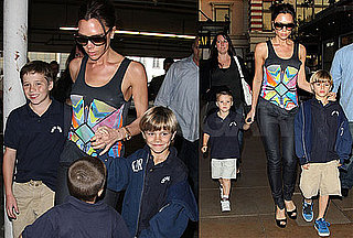 Photos of Victoria Beckham, Romeo Beckham, Brooklyn Beckham, And Cruz Beckham Going to The Movies in LA