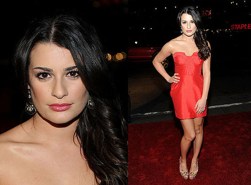 Glee's Lea Michele Attends 2010 People's Choice Award in Red Dress 2010-01-06 18:50:18
