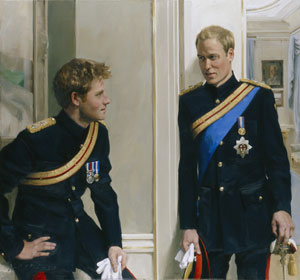 Photos of Prince William and Prince Harry First Ever Painted Double Portrait By Nicky Philipps at National Portrait Gallery