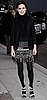 Actress Jennifer Connelly in Balenciaga Fringe Skirt and Shoes at Late Show With David Letterman