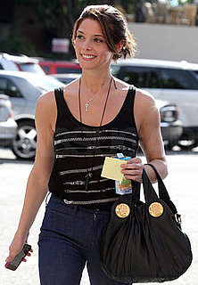 Photo of Ashley Greene Wearing Zippered Print Top in LA