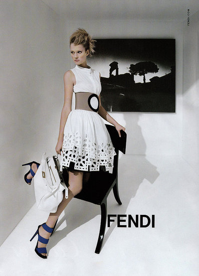 Toni Garrn for Fendi; Ph. Karl Lagerfeld