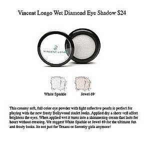 Frosted Eyes With Vincent Longo's Wet Diamond Eye Shadow