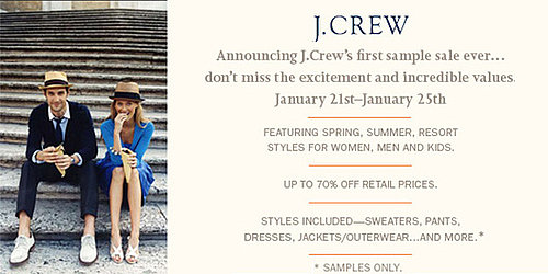 J.Crew To Hold First Public Sample Sale 