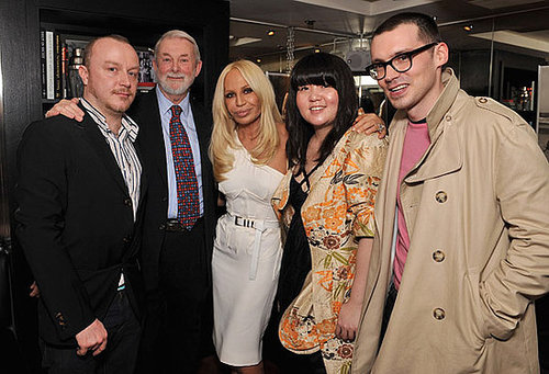 Chris Brooke of Basso & Brooke, Colin McDowell, Donatella Versace, Eun Jeong Hong, Erdem Moralioglu of Erdem Chris Brooke of Basso & Brooke, Colin McDowell, Donatella Versace, Eun Jeong Hong, Erdem Moralioglu of Erdem