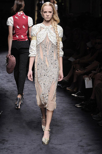 Miuccia Prada Interprets "Innocence" with Cat and Bird Prints for Miu Miu Spring 2010 Miuccia Prada Interprets "Innocence" with Cat and Bird Prints for Miu Miu Spring 2010