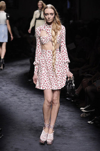 Miuccia Prada Interprets "Innocence" with Cat and Bird Prints for Miu Miu Spring 2010 Miuccia Prada Interprets "Innocence" with Cat and Bird Prints for Miu Miu Spring 2010