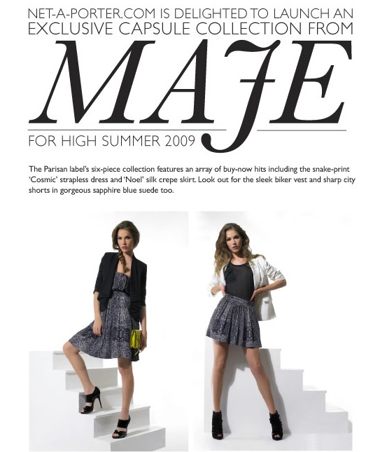 Net-a-Porter Launches Exclusive Capsule Collection With Maje Net-a-Porter Launches Exclusive Capsule Collection With Maje