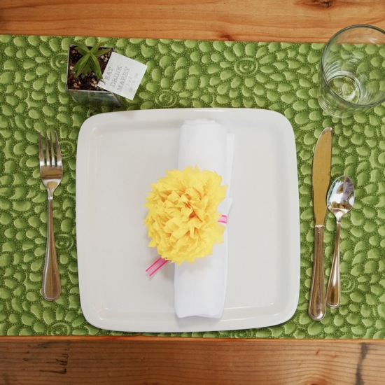 Tablescape and Pom-Pom Napkin Tablescape and Pom-Pom Napkin