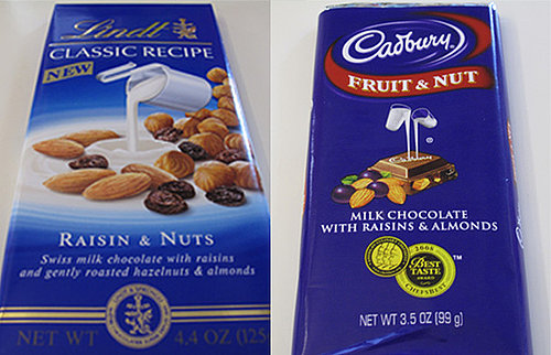 Taste Test: Lindt Raisin & Nuts vs. Cadbury Fruit & Nut Bars
