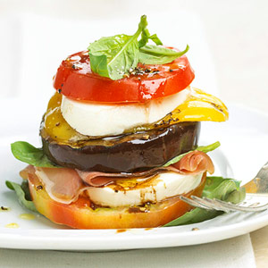 Fast & Easy Dinner: Tomato and Grilled Veggie Stack