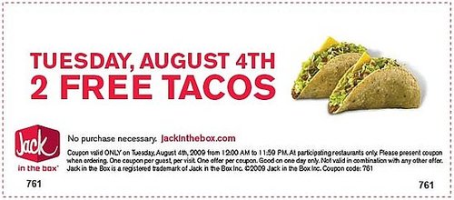 Two Free Tacos From Jack in the Box