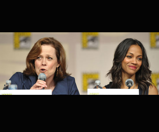 Sigourney Weaver and Zoe Saldana