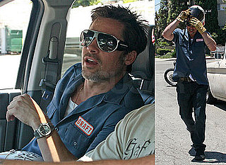Photos of Brad Pitt Hitching Ride with Paparazzi When Motorcycle Breaks Down