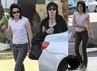 Photos of Kristen Stewart and Joan Jett On The Set of The Runaways in LA