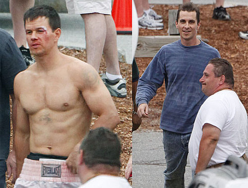 Photos of Shirtless Mark Wahlberg and Skinny Christian Bale on the set of The Fighter