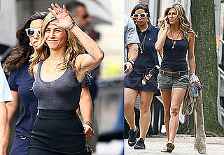Photos of Jennifer Aniston Filming The Bounty in NYC While Gerard Butler's in LA