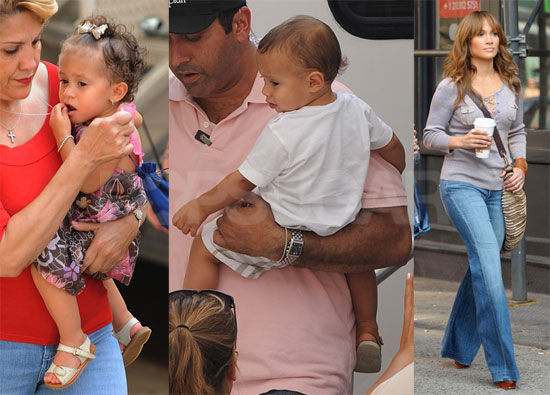 Photos of Jennifer Lopez and Babies on Set 