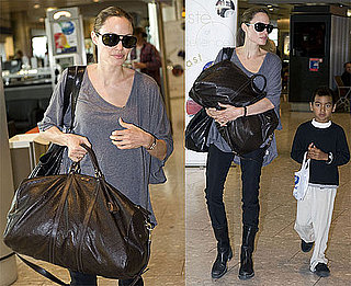 Photos of Angelina Jolie and Maddox Jolie-Pitt at London's Heathrow Airport After Visiting Iraq and Jordan