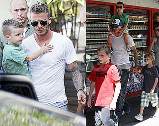 Photos of David Beckham After Getting Matching Haircuts With Cruz, Romeo, Brooklyn