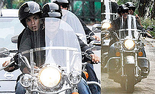 Photos of Elisabetta Canalis And George Clooney Riding a Motorcycle in Italy With Rande Gerber