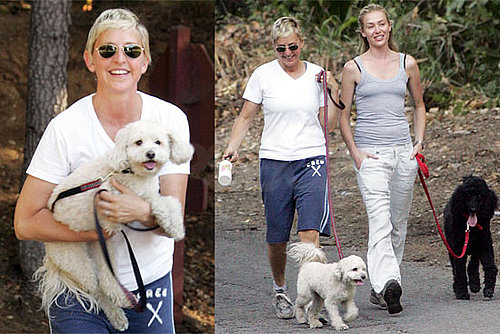 Photos of Ellen DeGeneres, Portia de Rossi Walking Their Dogs in LA