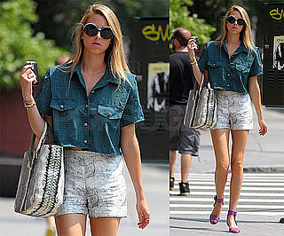 Photos of Whitney Port Wearing a Crop Top and Short Shorts in NYC