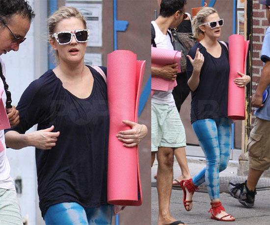 Photos of Drew Barrymore Leaving a Yoga Class in NYC 