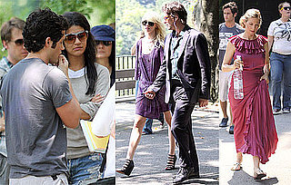 Photos of Michelle Trachtenberg, Kelly Rutherford, Penn Badgley, Taylor Momsen, Jessica Szohr Filming Gossip Girl