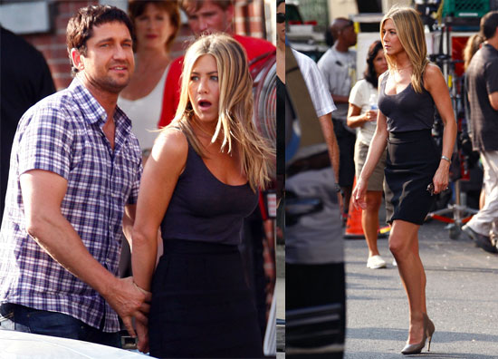 Photos of Jennifer Aniston and Gerard Butler Filming The Bounty
