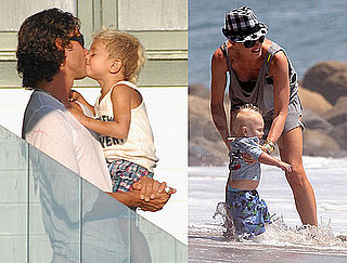 Photos of Gwen Stefani, Shirtless Gavin Rossdale, Kingston Rossdale, Zuma Rossdale on the Beach in Malibu