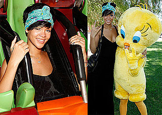 Photos of Rihanna at Six Flags; Chris Brown Claims Larry King Interview Edited and Untrue
