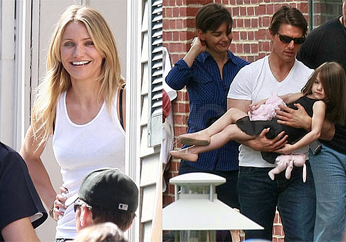 Photos of Cameron Diaz Outside of Her Trailer on Wichita Set in Boston, with Tom Cruise, Katie and Suri on Set