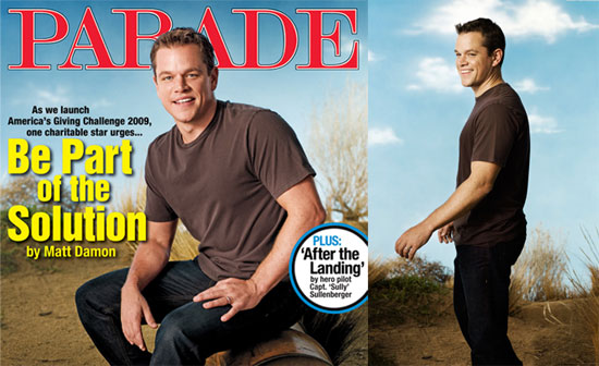 Photos of Matt Damon in Parade Magazine 2009-10-09 11:13:57
