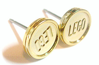 Gold Lego Stud Earrings From Etsy