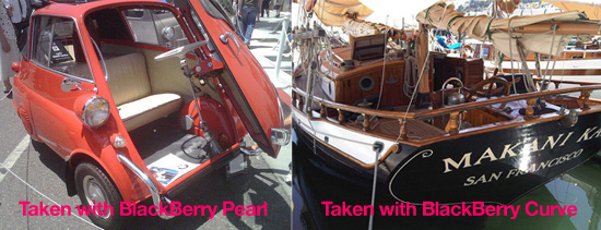 Comparing BlackBerry Peal and Curve Camera Pics