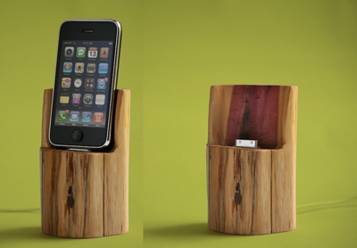 Wooden Cedar iPhone and iPod Dock From Etsy