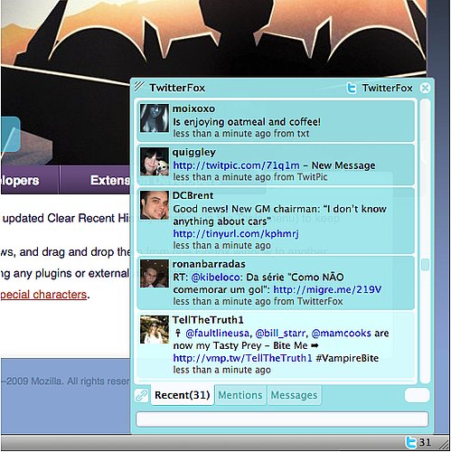 Get Twitter Updates On Your Firefox Browser With The TwitterFox Firefox Add-On